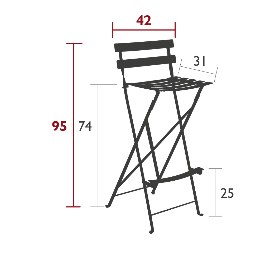 Chaise de bar BISTRO - Pliable