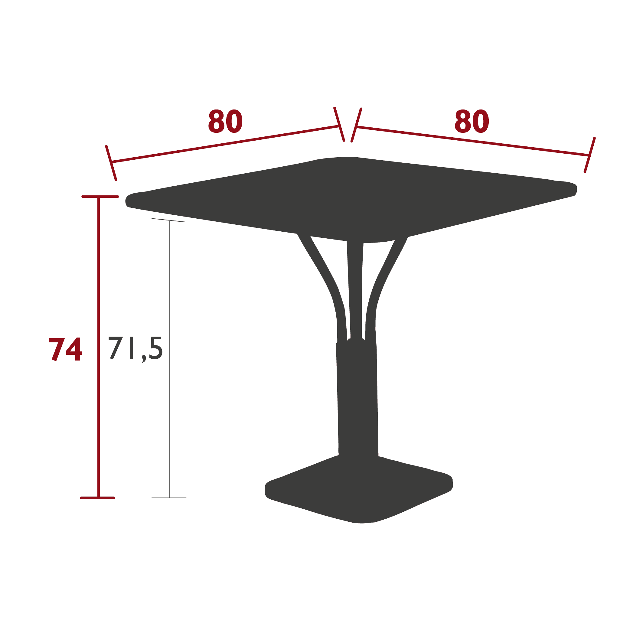 Table de jardin LUXEMBOURG - 80x80
