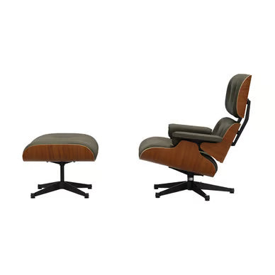 VITRA - Set fauteuil & repose-pieds Lounge Chair & Ottoman tissu / Eames (1956)