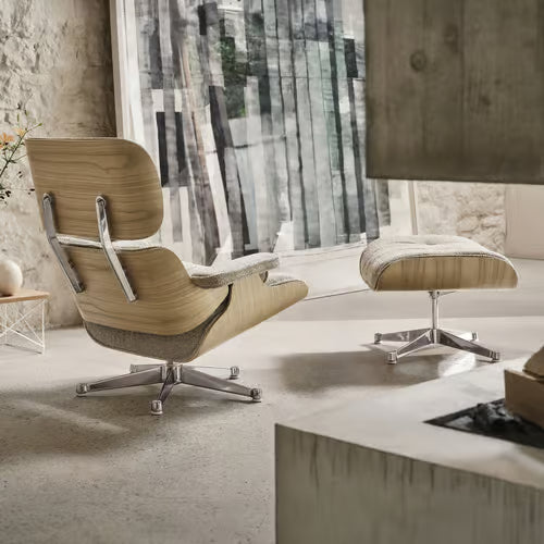 VITRA - Set fauteuil & repose-pieds Lounge Chair & Ottoman tissu / Eames (1956)