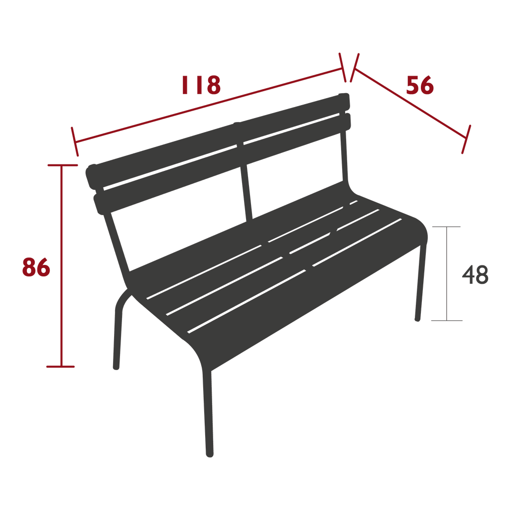 Banc LUXEMBOURG avec dossier